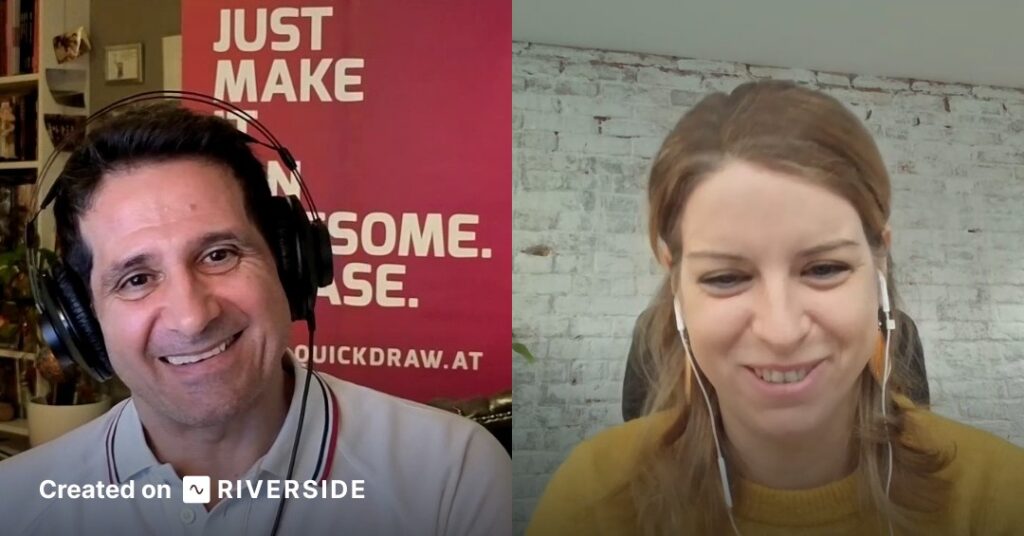 Snapshot aus Podcast Interview Brigitte Uitz-Dallinger, ESC Eurovision Song Contest und Sascha Ladurner