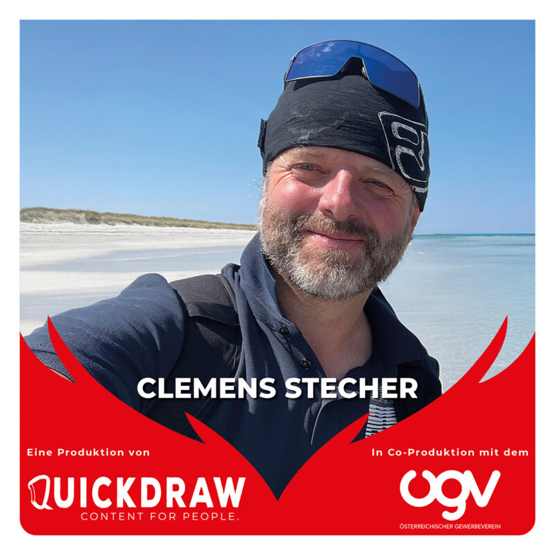 Podcastlogo mit Clemens Stecher